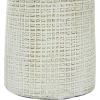 imageDeco 79 Ceramic Decorative Vase Textured Crosshatch Centerpiece Vase Flower Vase for Home Decoration 8quot x 8quot x 17quot White