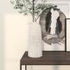 imageDeco 79 Ceramic Decorative Vase Textured Crosshatch Centerpiece Vase Flower Vase for Home Decoration 8quot x 8quot x 17quot White