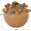 imageDeco 79 Ceramic Mushroom Decorative Vase Round Wide Centerpiece Vase with Multicolor Accents and White Speckles Flower Vase for Home Decoration 9quot x 8quot x 10quot BrownBrown