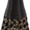 imageDeco 79 Faux Seagrass Decorative Vase Tall Woven Floor Centerpiece Vase with Dark Brown Wrapped Neck Vase for Home Decoration 12quot x 12quot x 48quot Brown