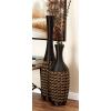 imageDeco 79 Faux Seagrass Decorative Vase Tall Woven Floor Centerpiece Vase with Dark Brown Wrapped Neck Vase for Home Decoration 12quot x 12quot x 48quot Brown