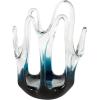 imageDeco 79 Glass Abstract Decorative Vase Ombre Centerpiece Vase with Wavy Oval Cutouts Flower Vase for Home Decoration 7quot x 7quot x 10quot Blue