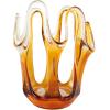 imageDeco 79 Glass Abstract Decorative Vase Ombre Centerpiece Vase with Wavy Oval Cutouts Flower Vase for Home Decoration 7quot x 7quot x 10quot Orange
