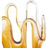 imageDeco 79 Glass Abstract Decorative Vase Ombre Centerpiece Vase with Wavy Oval Cutouts Flower Vase for Home Decoration 7quot x 7quot x 10quot Orange