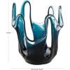 imageDeco 79 Glass Abstract Decorative Vase Ombre Centerpiece Vase with Wavy Oval Cutouts Flower Vase for Home Decoration 8quot x 8quot x 10quot BlueBlue