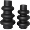 imageDeco 79 Glass Decorative Vase Dimensional Bubble Centerpiece Vases Set of 2 Flower Vases for Home Decoration 12quot 10quot H BlackBlack