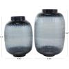 imageDeco 79 Glass Decorative Vase Textured Ombre Centerpiece Vases Set of 2 Flower Vases for Home Decoration 13quot 11quot H Black2 PIECES SMALL SIZE