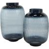imageDeco 79 Glass Decorative Vase Textured Ombre Centerpiece Vases Set of 2 Flower Vases for Home Decoration 13quot 11quot H Black2 PIECES SMALL SIZE