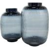 imageDeco 79 Glass Decorative Vase Textured Ombre Centerpiece Vases Set of 2 Flower Vases for Home Decoration 13quot 11quot H Black2 PIECES SMALL SIZE