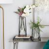 imageDeco 79 Glass Decorative Vase Tube Centerpiece Vases with Metal Stand Set of 2 Flower Vases for Home Decoration 13quot 9quotH BlackBlack