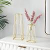 imageDeco 79 Glass Decorative Vase Tube Centerpiece Vases with Metal Stand Set of 2 Flower Vases for Home Decoration 13quot 9quotH BlackGold