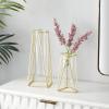 imageDeco 79 Glass Decorative Vase Tube Centerpiece Vases with Metal Stand Set of 2 Flower Vases for Home Decoration 13quot 9quotH BlackGold