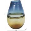 imageDeco 79 Glass Handmade Decorative Vase Ombre Centerpiece Vase with Yellow Base Flower Vase for Home Decoration 6quot x 6quot x 13quot BlueBlue