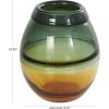 imageDeco 79 Glass Handmade Decorative Vase Ombre Centerpiece Vase with Yellow Base Flower Vase for Home Decoration 6quot x 6quot x 13quot BlueGreen