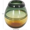 imageDeco 79 Glass Handmade Decorative Vase Ombre Centerpiece Vase with Yellow Base Flower Vase for Home Decoration 6quot x 6quot x 13quot BlueGreen