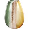 imageDeco 79 Glass Handmade Decorative Vase Ombre Centerpiece Vase with Yellow Base Flower Vase for Home Decoration 6quot x 6quot x 13quot BlueMulti Colored