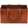imageDeco 79 Leather Handmade Box Style Single Slot Magazine Holder with Detail Stitching and Curved Handles 15quot x 8quot x 16quot BrownBrown
