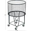 imageDeco 79 Metal Cylinder Storage Cart with Wheels 20quot x 20quot x 28quot BronzeBlack