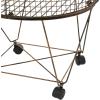 imageDeco 79 Metal Cylinder Storage Cart with Wheels 20quot x 20quot x 28quot BronzeBronze