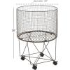 imageDeco 79 Metal Cylinder Storage Cart with Wheels 20quot x 20quot x 28quot BronzeBronze