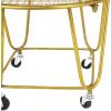 imageDeco 79 Metal Cylinder Storage Cart with Wheels 20quot x 20quot x 28quot BronzeGold