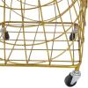 imageDeco 79 Metal Cylinder Storage Cart with Wheels 20quot x 20quot x 28quot BronzeGold