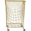imageDeco 79 Metal Cylinder Storage Cart with Wheels 20quot x 20quot x 28quot BronzeGold