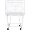 imageDeco 79 Metal Cylinder Storage Cart with Wheels 20quot x 20quot x 28quot BronzeWhite