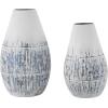 imageDeco 79 Metal Decorative Vase Brushed Centerpiece Vases with White Background Set of 2 Flower Vases for Home Decoration 12quot 10quot H Blue12  10H