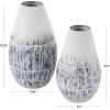 imageDeco 79 Metal Decorative Vase Brushed Centerpiece Vases with White Background Set of 2 Flower Vases for Home Decoration 12quot 10quot H Blue12  10H