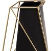 imageDeco 79 Metal Decorative Vase Centerpiece Vases with Gold Wire Accents Set of 2 Flower Vases for Home Decoration 11quot 9quotH Black