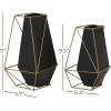 imageDeco 79 Metal Decorative Vase Centerpiece Vases with Gold Wire Accents Set of 2 Flower Vases for Home Decoration 11quot 9quotH Black