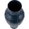 imageDeco 79 Metal Decorative Vase Dimensional Textured Centerpiece Vase with Wavy Pattern Flower Vase for Home Decoration 9quot x 9quot x 24quot Dark Blue