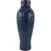 imageDeco 79 Metal Decorative Vase Dimensional Textured Centerpiece Vase with Wavy Pattern Flower Vase for Home Decoration 9quot x 9quot x 24quot Dark Blue