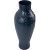 imageDeco 79 Metal Decorative Vase Dimensional Textured Centerpiece Vase with Wavy Pattern Flower Vase for Home Decoration 9quot x 9quot x 24quot Dark Blue