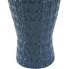 imageDeco 79 Metal Decorative Vase Dimensional Textured Centerpiece Vase with Wavy Pattern Flower Vase for Home Decoration 9quot x 9quot x 24quot Dark Blue