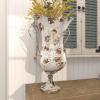 imageDeco 79 Metal Decorative Vase Distressed Centerpiece Vase Flower Vase for Home Decoration 13quot x 10quot x 21quot BeigeBeige