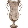 imageDeco 79 Metal Decorative Vase Distressed Centerpiece Vase Flower Vase for Home Decoration 13quot x 10quot x 21quot BeigeBeige