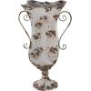 imageDeco 79 Metal Decorative Vase Distressed Centerpiece Vase Flower Vase for Home Decoration 13quot x 10quot x 21quot BeigeBeige