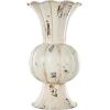 imageDeco 79 Metal Decorative Vase Distressed Centerpiece Vase Flower Vase for Home Decoration 13quot x 10quot x 21quot BeigeCream