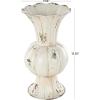 imageDeco 79 Metal Decorative Vase Distressed Centerpiece Vase Flower Vase for Home Decoration 13quot x 10quot x 21quot BeigeCream