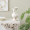 imageDeco 79 Metal Decorative Vase Distressed Centerpiece Vase Flower Vase for Home Decoration 13quot x 10quot x 21quot BeigeCream