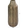 imageDeco 79 Metal Decorative Vase Snakeskin Inspired Centerpiece Vase with Dimensional Wavy Accents Flower Vase for Home Decoration 7quot x 7quot x 17quot Brass