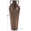 imageDeco 79 Metal Decorative Vase Tall Floor Mediterranean Style Centerpiece Vase with Hammered Details and Handles Flower Vase for Home Decoration 10quot x 10quot x 28quot BrownBrown