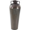 imageDeco 79 Metal Decorative Vase Tall Floor Mediterranean Style Centerpiece Vase with Hammered Details and Handles Flower Vase for Home Decoration 10quot x 10quot x 28quot BrownBrown