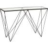imageDeco 79 Metal Geometric Console Table with Clear Glass Top 46quot x 13quot x 30quot Black