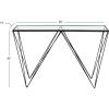 imageDeco 79 Metal Geometric Console Table with Clear Glass Top 46quot x 13quot x 30quot Black