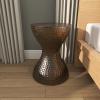 imageDeco 79 Metal Handmade Side End Accent Table Hammered Hourglass Side Table 14quot x 14quot x 19quot Bronze