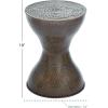 imageDeco 79 Metal Handmade Side End Accent Table Hammered Hourglass Side Table 14quot x 14quot x 19quot Bronze