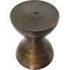 imageDeco 79 Metal Handmade Side End Accent Table Hammered Hourglass Side Table 14quot x 14quot x 19quot Bronze